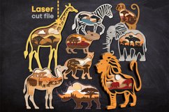 African Animals Bundle SVG laser cut file for Glowforge Product Image 1