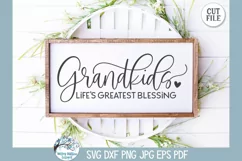 Grandkids Life's Greatest Blessing SVG | Family Saying Decor Product Image 4