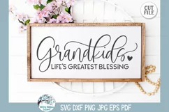 Grandkids Life's Greatest Blessing SVG | Family Saying Decor Product Image 1