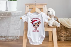 First Baby Christmas, cute reindeer Sublimation PNG. Product Image 2