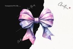 Watercolor Purple Bow Clipart | Watercolor Halloween PNG Product Image 2