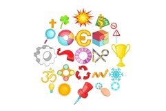 Cursor icons set, cartoon style Product Image 1