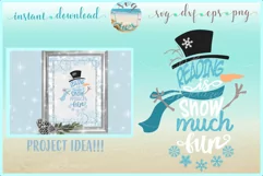 Reading Is Snow Much Fun Snowman Svg Dxf Eps and Png Files Product Image 1