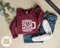 Hot Cocoa Season SVG cut file - Retro Christmas shirt svg Product Image 4