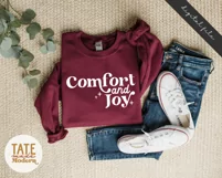 Comfort and Joy SVG cut file - Retro Christmas svg Product Image 4