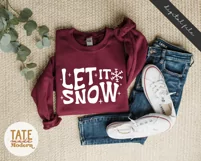Let it Snow SVG cut file - Retro Christmas shirt svg Product Image 4