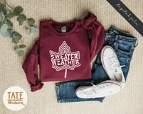 Sweater Weather SVG cut file - Retro fall ladies shirt svg Product Image 4