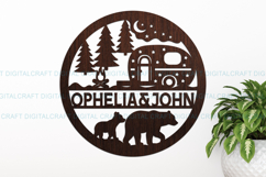 Camping bear name round Sign SVG Laser Cut Template Product Image 2