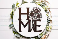 Sunflower Home Sign SVG Laser Cutout door hanger Product Image 2