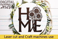 Sunflower Home Sign SVG Laser Cutout door hanger Product Image 3