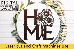 Sunflower Home Sign SVG Laser Cutout door hanger Product Image 3