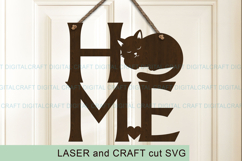 Home Cat Sign SVG Laser Cut out door hanger Product Image 2