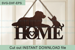 Dog and Cat Home Sign SVG, Laser Cut Template, Digital Product Image 2