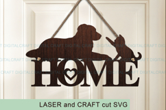 Dog and Cat Home Sign SVG, Laser Cut Template, Digital Product Image 4