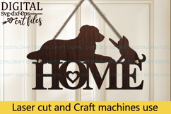 Dog and Cat Home Sign SVG, Laser Cut Template, Digital Product Image 5