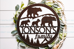 Family bears name round Sign SVG Laser Cut file Product Image 2