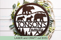 Family bears name round Sign SVG Laser Cut file Product Image 3