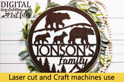 Family bears name round Sign SVG Laser Cut file Product Image 4