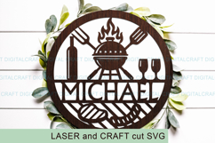 BBQ Barbecue name round Sign SVG Laser Cut file Product Image 2