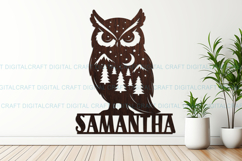 Owl Mountains name round Sign SVG Laser Cut file Product Image 1