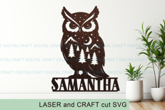 Owl Mountains name round Sign SVG Laser Cut file Product Image 2