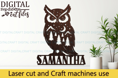 Owl Mountains name round Sign SVG Laser Cut file Product Image 3