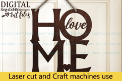 Home Love Sign SVG Laser Cut Template: Door Hanger, Wall Dec Product Image 3