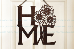 Sunflower Home Sign SVG Laser Cutout door hanger Product Image 1