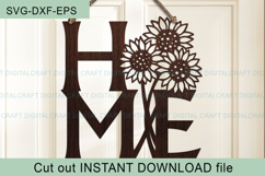 Sunflower Home Sign SVG Laser Cutout door hanger Product Image 4