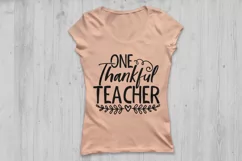 One Thankful Teacher Svg, Thanksgiving Svg, Teacher Fall Svg Product Image 2