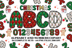 Christmas Alphabet png clipart, christmas letters doodle Product Image 1