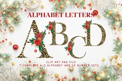Christmas Flower Alphabet Poinsettia Ornament Letters Product Image 1