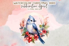 Christmas Bird Watercolor Clipart Product Image 11