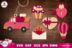 Keychains Laser Cut Mega Bundle | Glowforge | SVG Product Image 4