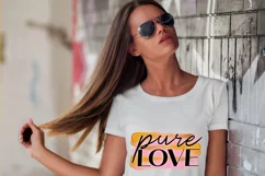 Pure Love Print | Valentines Day Design |Pink Gold Strokes Product Image 3