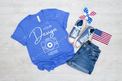 4th of July Mockup Bella Canvas 3001 Heather Columbia Blue Product Image 1