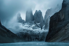 Snowy Mountains and Lake Background Wallpaper Product Image 1