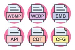 Set Of File Formats Icons Product Image 1