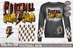 Football Mama Sublimation Png with Matching Pattern & Pocket Product Image 1