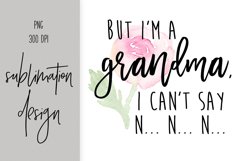 Sublimation Art - Funny grandma quote with watercolor flower Product Image 5