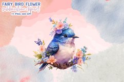 Fairy Bird Flower Watercolor Clipart Product Image 12
