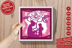 Papercut 3D Layered Mother with Child and Rose SVG Template Product Image 4