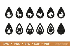 11 Teardrop Farm Animal Earrings Bundle SVG Product Image 3