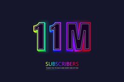 11M subscribers celebration template Neon Sign Text Effect Product Image 1