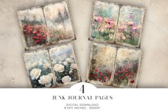 Watercolour Flowers Junk Journal Digital Paper Bi-fold Product Image 1
