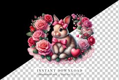 Cute Bunny Valentines Day Clipart Product Image 2