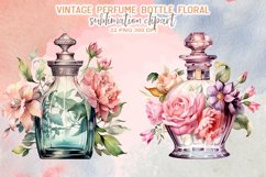 Vintage Perfume Bottles Floral Sublimation Clipart Product Image 12