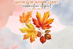 Watercolor Autumn Leaves Sublimation Clipart Product Image 12