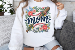 Baseball Mom Floral PNG Product Image 9