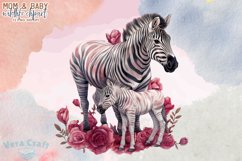 Mom &amp; Baby Wildlife Animal Watercolor Clipart - 12 Variation Product Image 13